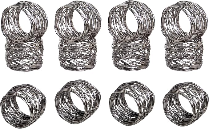 ALPHA Living HOME Napkin Rings-12-Piece Set of Premium 100% Metal, - Image 7