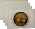 Solino Home Linen Natural Placemats Set of 4-100% Pure Linen Placemats 14 x 19 Inch for Spring, Easter - Fete