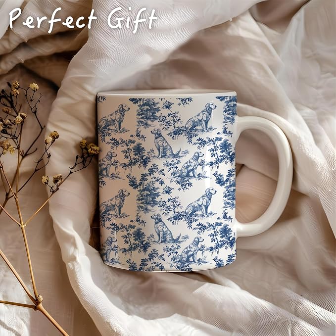 Chinoiserie Golden Retriever Mug, Toile de Jouy French Country Dog Coffee Tea - Image 5