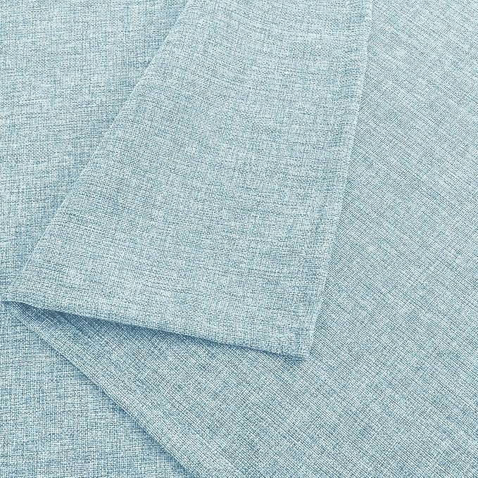 Hiasan Faux Linen Rectangle Tablecloth - Wrinkle and Stain Resistant Washable Table Cloth for Kitchen Dining Room Holiday Table Cover for Dinner, Lux Slate Blue, 54 x 120 Inch
