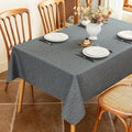 Faux Linen Fabric Rectangle Grey Tablecloth Textured Stain Resistant & Washable Gray Rectangular Table Cloth Reusable for Dining Kitchen Party 52 x 70 Inch