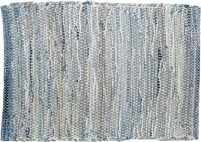 C&F Home Denim Rag Blue Rectangle Thick Placemats Set of 4 Farmhouse Country Boho Vintage Table Mats for Kitchen Dining Home Decor Fourth of July Americana Patriotic Independence Day Memorial Day