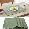 Dining Table Placemats with Decorative Stitched Edge Textured Cotton Kitchen by OveeshaHomeDecor