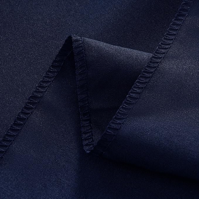 6-Pack 60x144 inch Navy Blue Table Cloths, Solid Stain and Wrinkle Resistant Oblong Tablecloth, Premium Plain Weave Polyester Fabric Rectangle Table Linen Covers for Hotel, Banquet