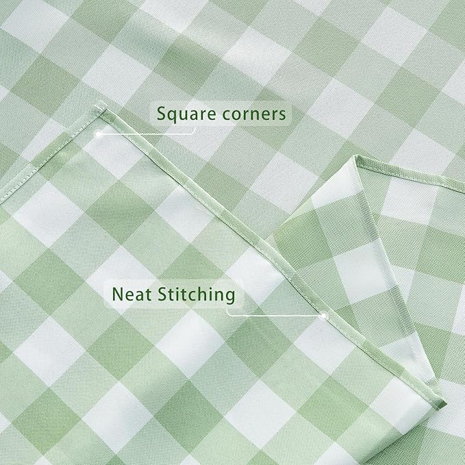 BALCONY & FALCON Gingham Table Cloth Rectangle – Machine Washable Wrinkle-Free Buffalo Checkered Tablecloth for St. Patrick's Day, Outdoor Picnic, Camping, Kitchen (Green White, 57x118 Inch)