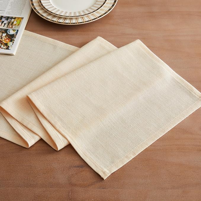 Rustic Cotton Linen Table Runner, 13x60 Inches Cream | Farmhouse Style Linen - Image 2