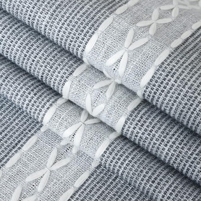 NEWISHER Farmhouse Braided Striped Embroidery Small Table Runner 36 inches | - Image 5