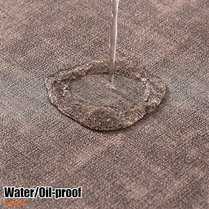Homaxy Round Faux Leather Placemats and Coasters, Washable Dual-Side Table Mats, Wipeable Heat-Resistant Dining Place Mats for Outdoor and Indoor, Set of 4, Diameter 13 and 3.93 inch, Dark Brown