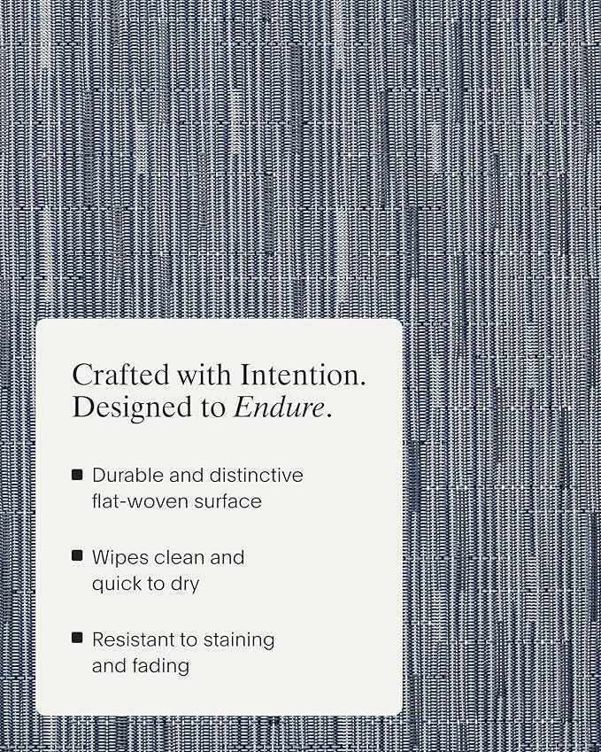 Chilewich Bamboo Placemats Set of 4 - Woven Oval Placemats - Reusable, Stain-Resistant, Indoor/Outdoor Tabletop Protection - 19" x 14" - Rain