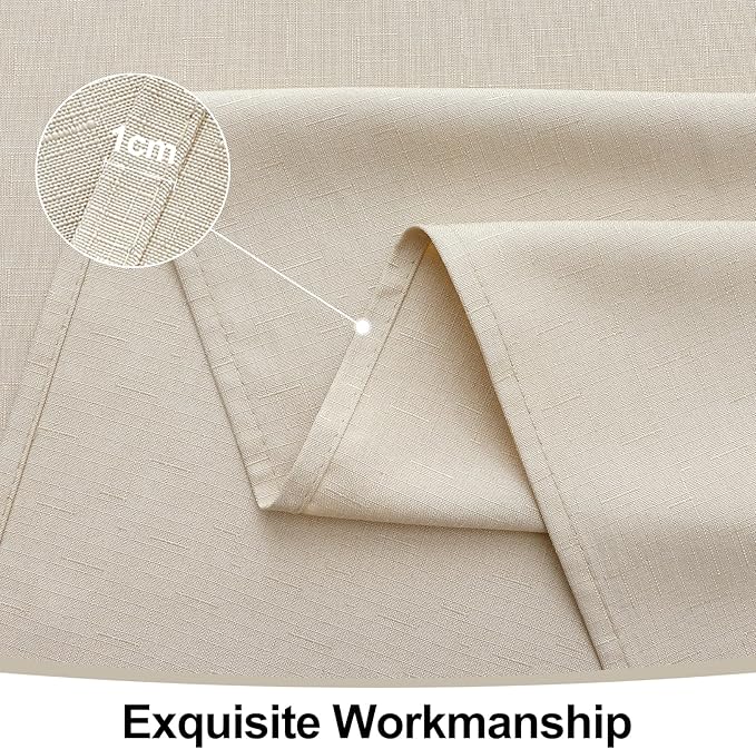 Smiry Rectangle Table Cloth Linen Textured, Waterproof Spillproof Anti-Wrinkle Burlap Tablecloth, Washable Decorative Fabric Table Cover for Dining, Party, Banquet, 60 x 120 Inch, Beige