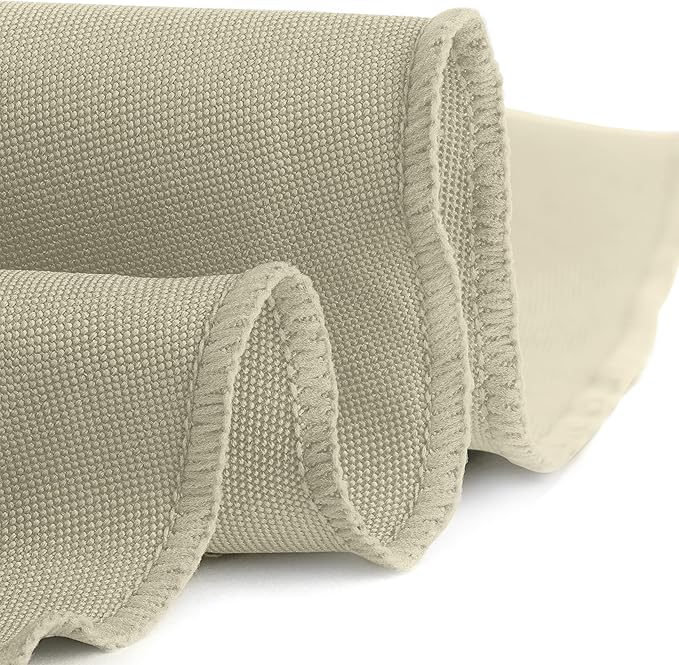 Gee Di Moda Round Tablecloth - 120 Inch Ivory Round Table Cloth for 60 to 96 Inch Round Tables - Heavy Duty Washable Fabric - for Buffet Table, Holiday Party, Dinner, Wedding & Baby Shower