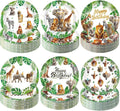 Gerrii 60 Pcs Wild Animals Themed Party Plates 7 Inch Happy Birthday Disposable by Gerrii