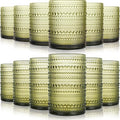 KMIGRUAN Hobnail Drinking Glasses Set of 12, 15Oz & 12Oz Cocktail Glasses | by KMIGRUAN