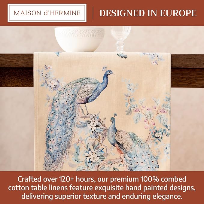 Maison d' Hermine Table Runner 100% Combed Cotton 14.5"x108" | Table Runners - Image 3