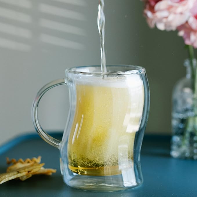 BTaT- Double-Walled Beer Mugs, 16 oz, 4 Pack, Double-Walled Glass - Image 5