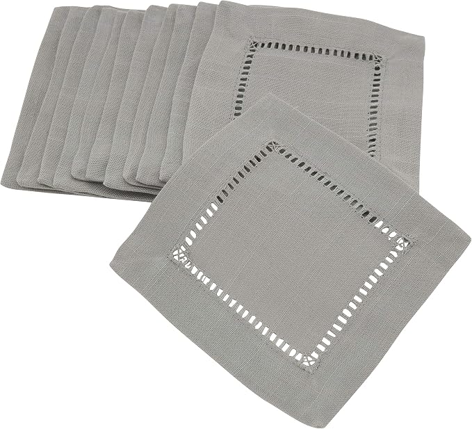 SARO LIFESTYLE Hemstitched Border Cocktail Napkin by SaroLifestyle