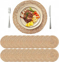 13.8'' Round Woven Placemats Set of 24, Boho Wicker Chargers, Terrekraft | by TerrekraftMakeLuxuryTraysAffordable