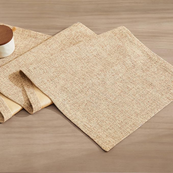 Burlap Style Farmhouse Table Runner, 14x60 Inches Oatmeal Beige | Thick Durable - Image 7