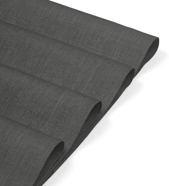 D'Moksha Homes Linen Charcoal Grey Placemats Set of 4-100% Pure Linen Placemats 14 x 19 Inch for Spring, Easter - Handcrafted and Machine Washable