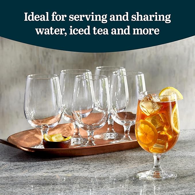 Libbey Entertaining Essentials Stemmed Water Glasses, Dishwasher Safe 16 oz - Image 2