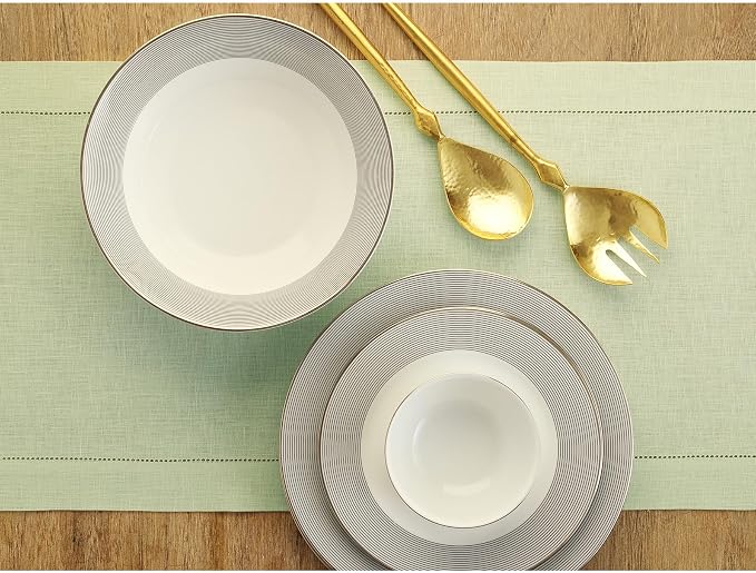 Solino Home 100% Pure Linen Table Runner Sage Green Hemstitch, 14 x 120 in | - Image 3