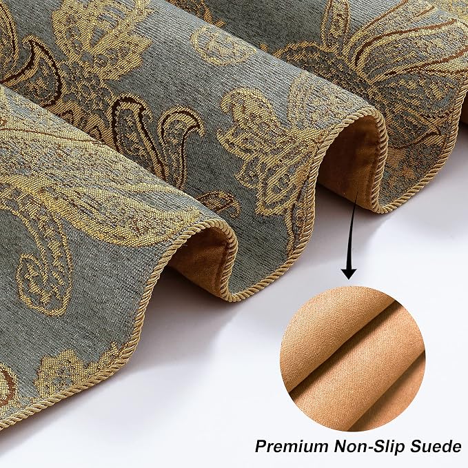Loom and Mill Luxury Chenille Damask Table Runner 108 inches Long, 13x108 inch - Image 4