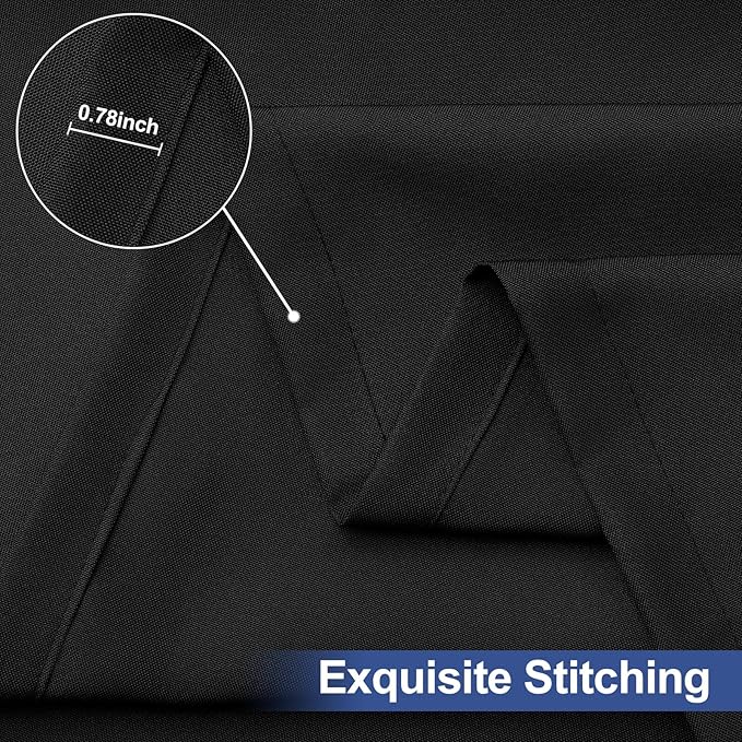 homing 2 Pack Rectangle Table Cloth, Elastic Fitted Fabric Tablecloth Fits for 8 Foot Folding Tables, Washable Table Cover for Picnic, Camping, Indoor & Outdoor (Black, 30" x 96")