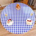 Walrus Round Vinyl Fitted Tablecloth with Flannel Backing Elastic Edge Design Table Cover Waterproof Oil-Proof PVC Table Cloth Stain-Resistant Best for 37"-44" Round