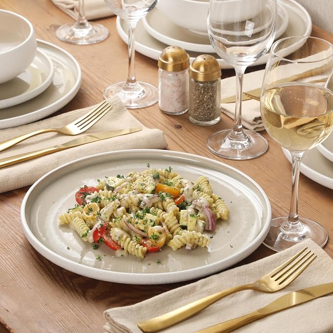 Gibson Elite Pacifco Beach Plates and Bowls Sets, 12-Piece Stoneware Dinnerware - Image 7