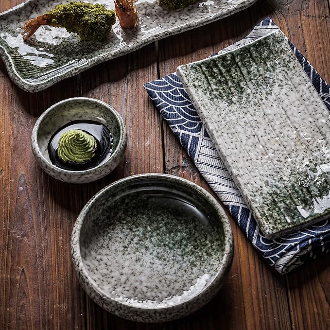 Uaral Salad Plate Appetizer Plate Stoneware Serving Dishes, Japanese Dish Set - Image 4