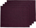 Solino Home Linen Placemats Set of 4-100% Pure Linen Chambray Burgundy Cloth Placemats 14 x 19 Inch for Valentines, Winter - Athena