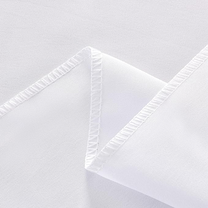 2-Pack 60x60 inch White Table Cloths, Solid Stain and Wrinkle Resistant Tablecloth, Premium Plain Weave Polyester Fabric Rectangle Table Linen Covers for Hotel, Banquet