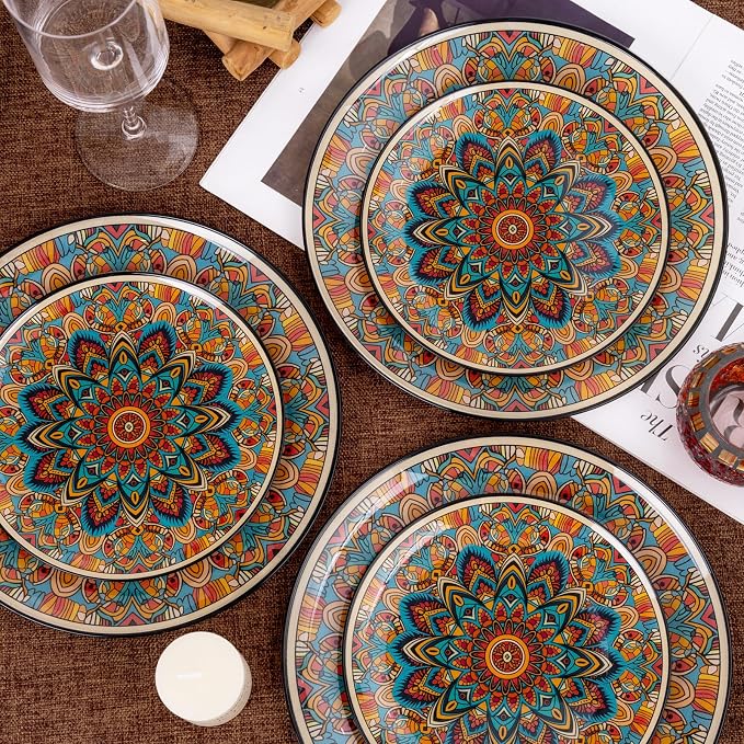 60PCS Bohemian Plastic Plates - Image 8