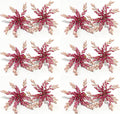 Pink Gold Beaded Napkin Ring - Set of 12 - Beautiful Leaves Design Perfect for Dinner Table Décor/Farmhouse/Mothers Day/Christmas/New Year Party/Easter/Family Gathering/Halloween & Everyday Use