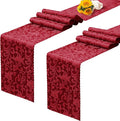 RUDONG M Satin Table Runners, 12 x 108 Inch, 2 Pack | Long Silky Damask by RUDONG+M