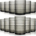 KMIGRUAN Hobnail Drinking Glasses Set of 12, 15Oz & 12Oz Cocktail Glasses | by KMIGRUAN