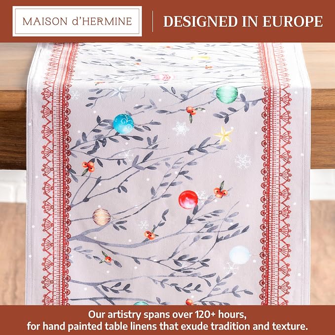 Maison d' Hermine Table Runner 100% Cotton 14.50" x 108" | Table Runners 108 - Image 2