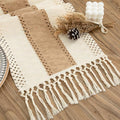 Boho Brown Table Runner, 12x72 Inches | Tassels, Macrame Summer Farmhouse by Counfeisly