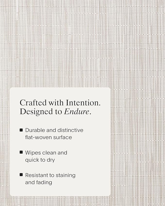 Chilewich Bamboo Placemats Set of 4 - Woven Rectangle Placemats - Reusable, Stain-Resistant, Indoor/Outdoor Tabletop Protection - 19" x 14" - Coconut