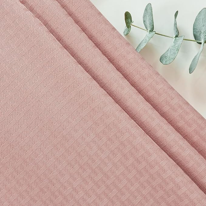 maxmill Round Weaved Texture Design Tablecloth Spill-Proof Wrinkle Free Soft Washable Table Cloth for Circular Table Cover, for Dining Room Banquet Parties Holiday Dinner, 90 Inch Pale Blush