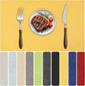 Blue Forest Placemats Set of 4, Dual-Layered Thickened Faux Linen Table Mats Heat Resistant Machine Washable Wrinkle Free Place Mats for Kitchen Dining Outdoor/Indoor (Bright Yellow)