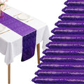 12 Packs 12 X 108 Inch Purple Sequin Table Runner Glitter Dining Table Runner by Fivenl