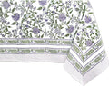 ATOSII Mahoka 100% Cotton Square Fall Tablecloth, Handblock Floral Linen Table Cloth for Kitchen Dining Table I Parties Wedding Christmas Thanksgiving I Fall Home Decor 60 X 60 Inches I 4 Seater