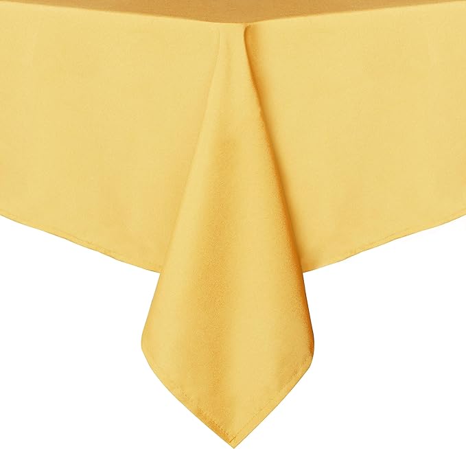 sancua Rectangle Tablecloth - 60 x 102 Inch - Stain and Wrinkle Resistant Washable Polyester Table Cloth, Decorative Fabric Table Cover for Dining Tables, Buffet Parties and Camping, Yellow