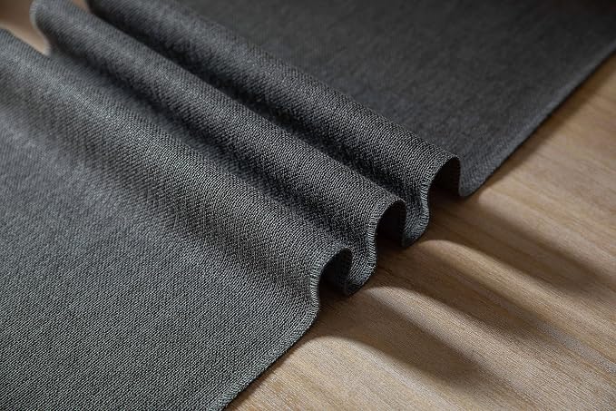 Graphite Grey Table Runners 108 Inches Long, Burlap Linen Style Rustic - Image 6
