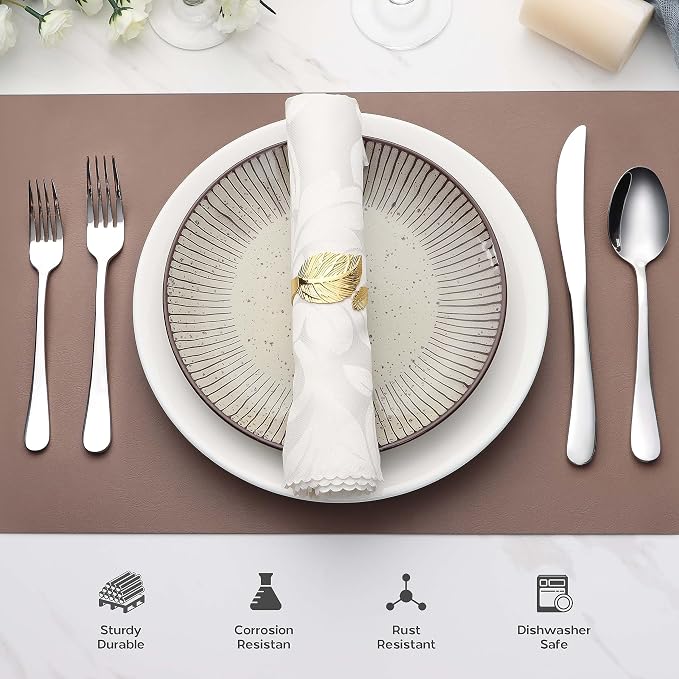 Onader 40 Piece Heavy Duty Cutlery Set, Stainless Steel Silverware Flatware Set - Image 7