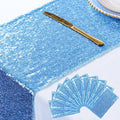 ShiDianYi Sequin Table Runners 10PCs 12x72 Baby Blue Glitter Table Cover by ShiDianYi