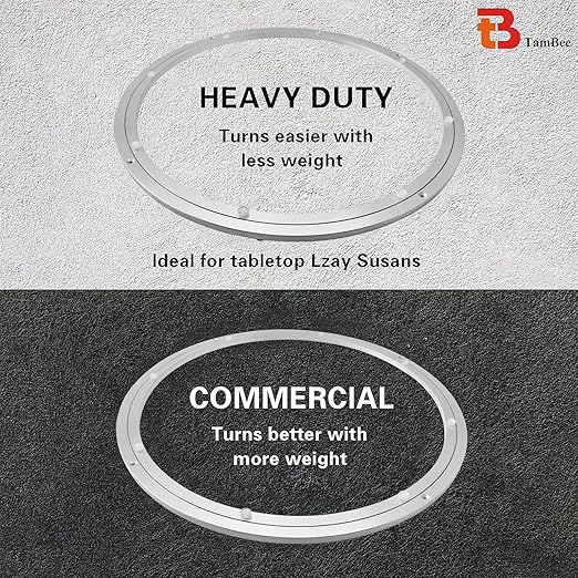 TamBee 10 Inch Lazy Susan Bearing Base - 150lb Capacity Aluminum Heavy Duty Lazy Susan Turntable Mechanism Kit for Smooth Rotation, Universal Hardware for DIY Furniture, Table (Base Only)