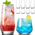Mfacoy Drinking Glasses Set of 8-4 Tall Glass Cups 18 oz & 4 Short Stemless by Mfacoyisalifestylebrand