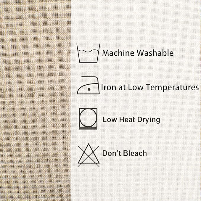 Hiasan Faux Linen Rectangle Tablecloth - Wrinkle and Stain Resistant Washable Table Cloth for Kitchen Dining Room Holiday Table Cover for Party Dinner, Beige, 54 x 80 Inch